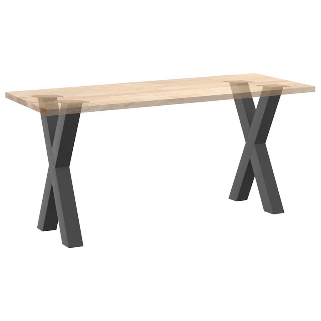 Pieds de table à manger en forme de X, 2 pièces, anthracite, 60 x 72-73 cm, acier