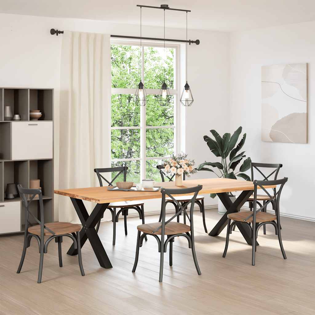 Dining table legs X-shape 2 pcs. Black 90x(72-73) cm steel
