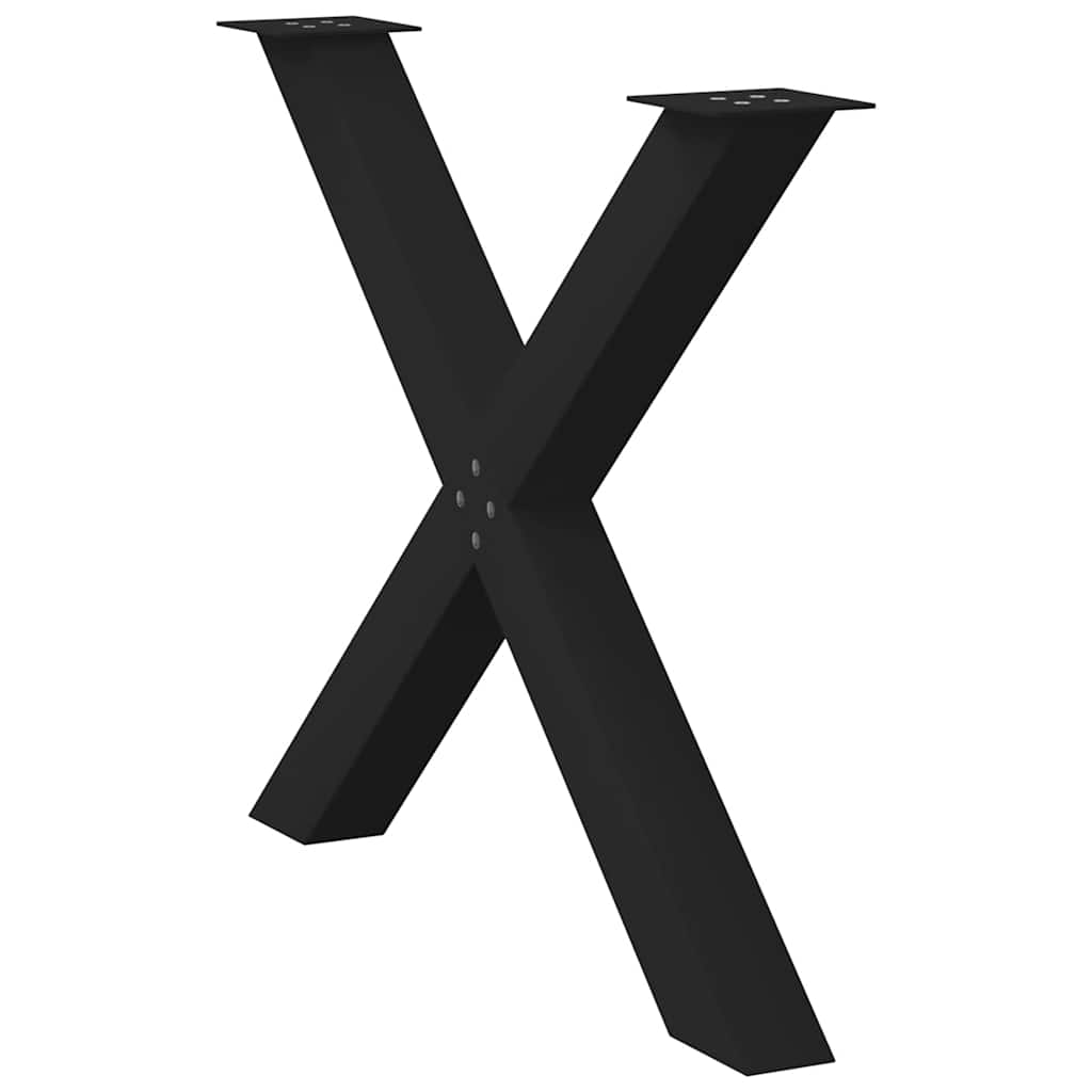 Dining table legs X-shape 2 pcs. Black 90x(72-73) cm steel