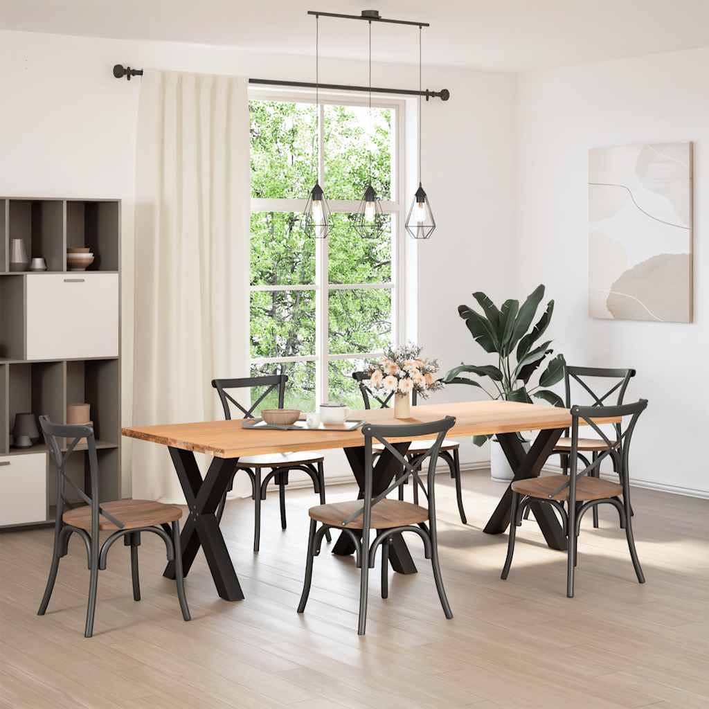 Pieds de table à manger en forme de X, 3 pièces, noir, 70 x 72-73 cm, acier