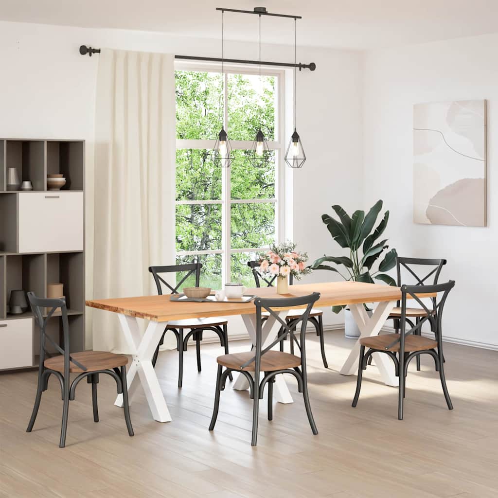 Pieds de table à manger en forme de X, 3 pièces, blanc, 70 x 72-73 cm, acier