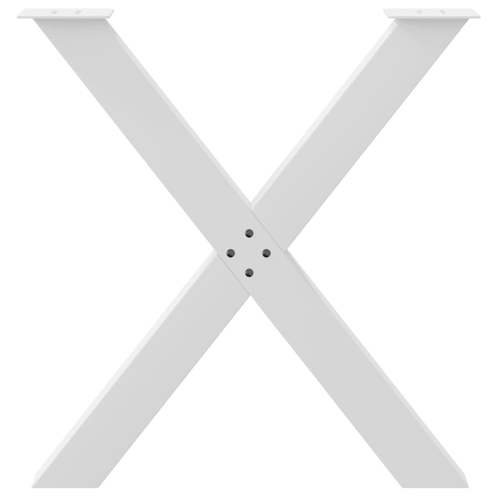 Pieds de table à manger en forme de X, 3 pièces, blanc, 70 x 72-73 cm, acier