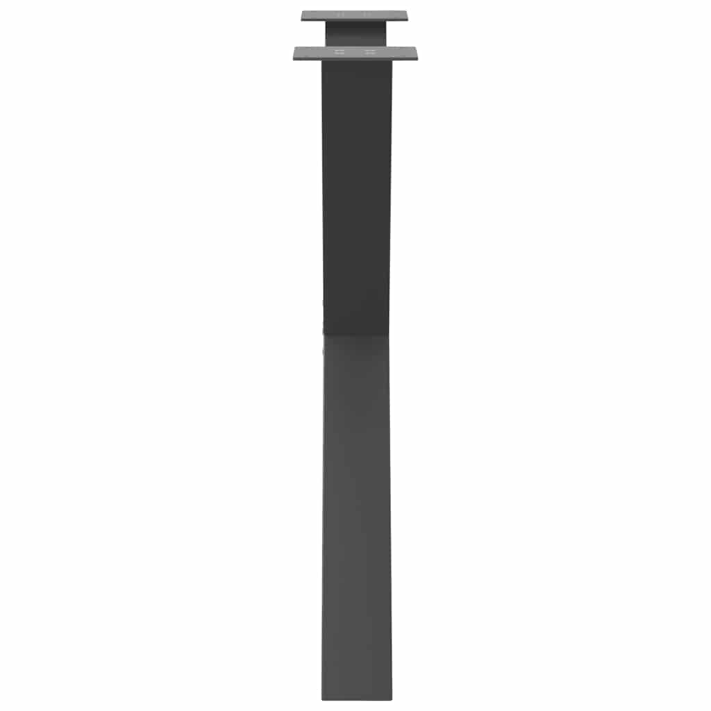 Pieds de table à manger en X, 3 pièces, anthracite, 80 x 72-73 cm, acier