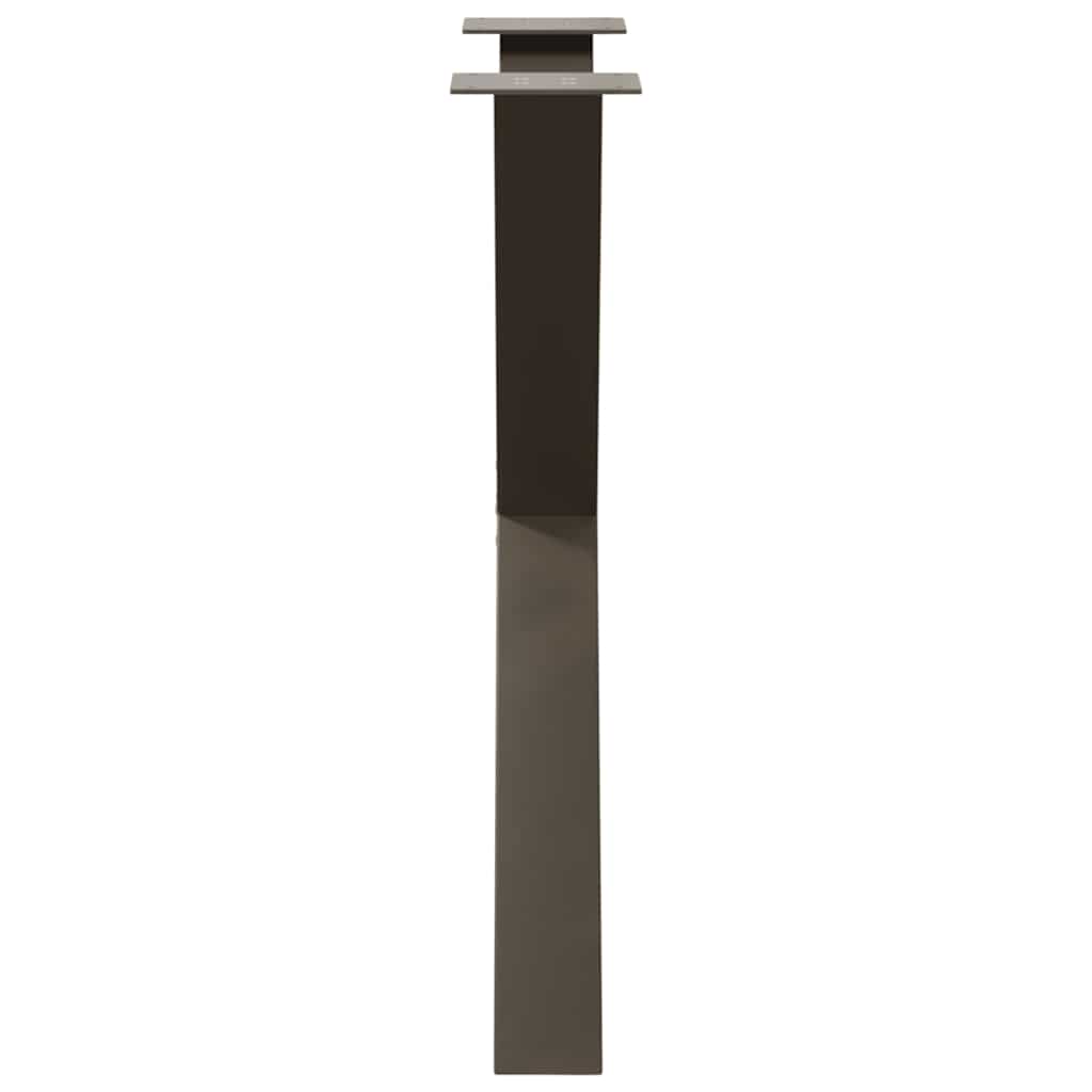 Pieds de table à manger en forme de X, 3 pièces, acier naturel, 80 x 72-73 cm