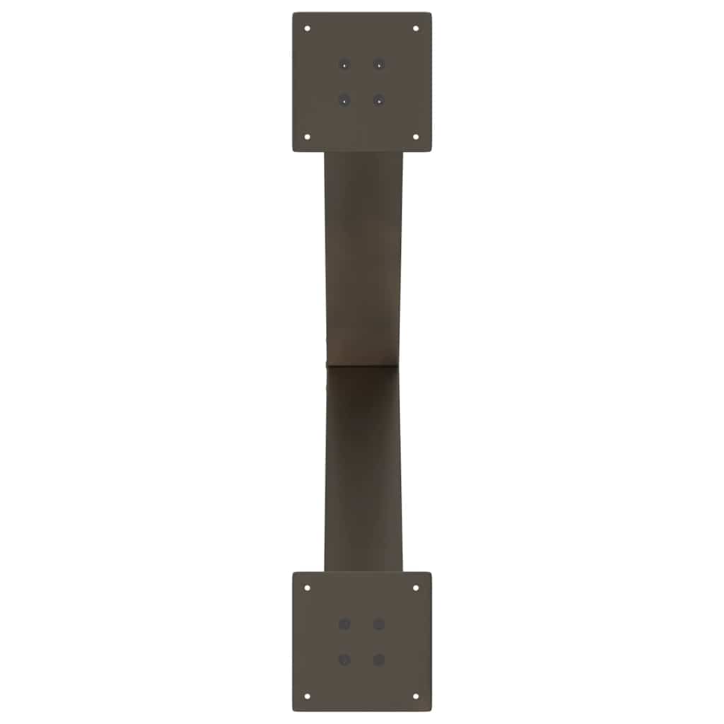 Pieds de table à manger en forme de X, 3 pièces, acier naturel, 80 x 72-73 cm