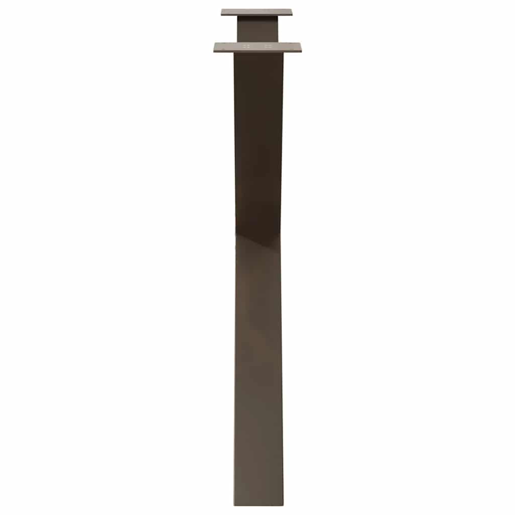 Pieds de table à manger en forme de X, 3 pièces, acier naturel, 90 x 72-73 cm