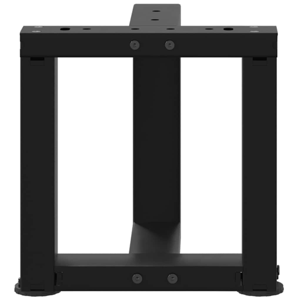Pieds de table basse en T, 2 pièces, noir, 30 x 25 x (30-31) cm, acier