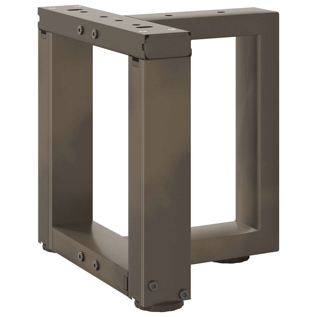 Pieds de table basse en T, 2 pièces, acier naturel, 30 x 25 x (30-31) cm