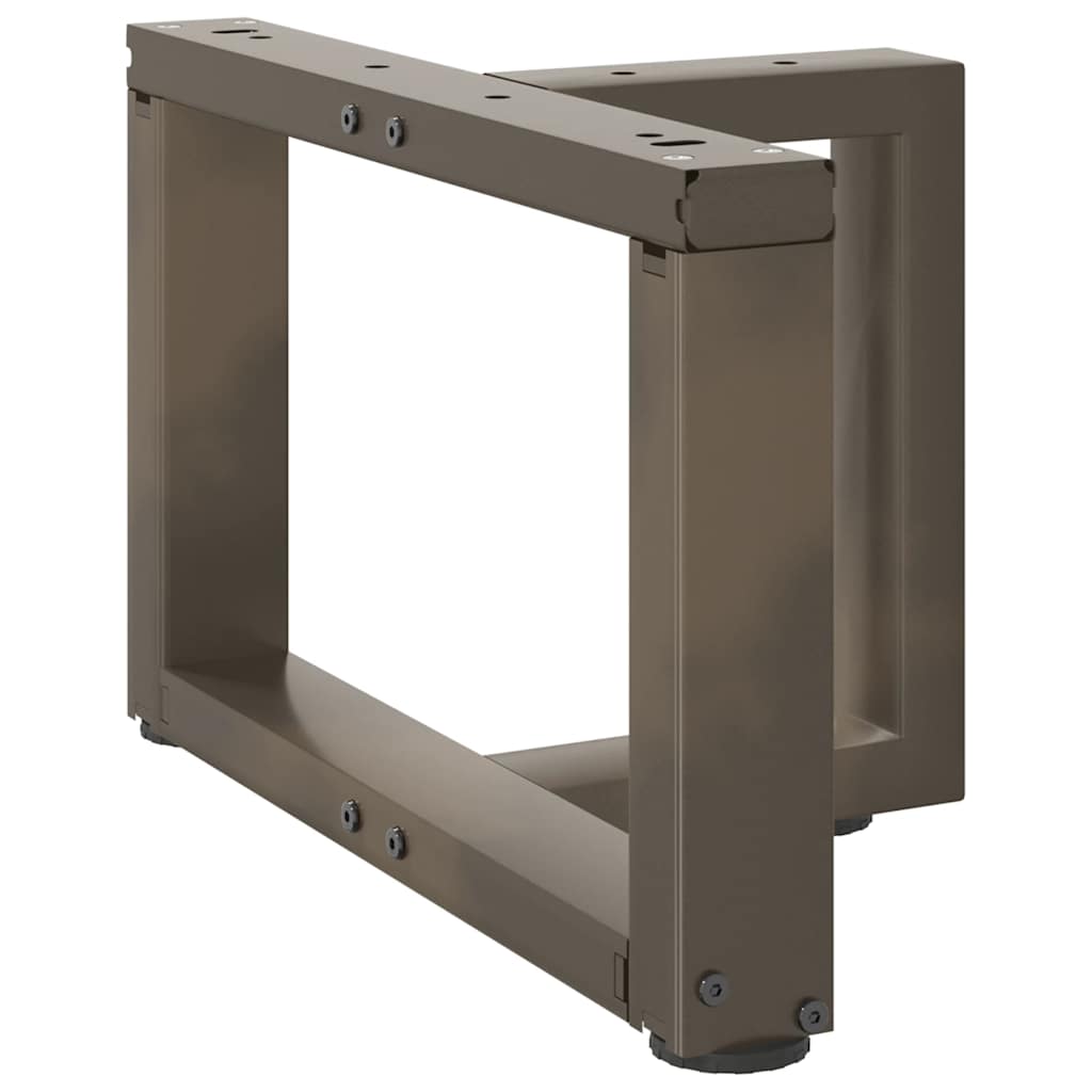 Pieds de table basse en T, 2 pièces, acier naturel, 40 x 25 x (30-31) cm