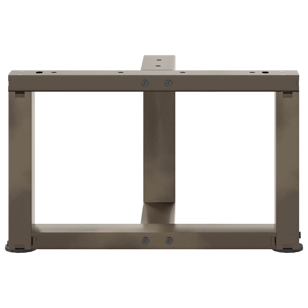 Pieds de table basse en T, 2 pièces, acier naturel, 40 x 25 x (30-31) cm