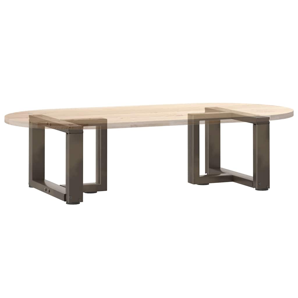 Pieds de table basse en T, 2 pièces, acier naturel, 40 x 25 x (30-31) cm