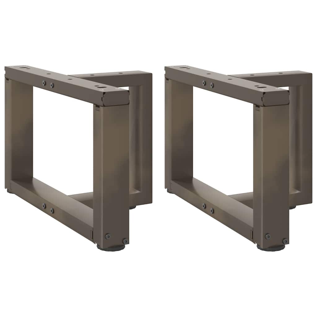 Pieds de table basse en T, 2 pièces, acier naturel, 50 x 25 x (30-31) cm