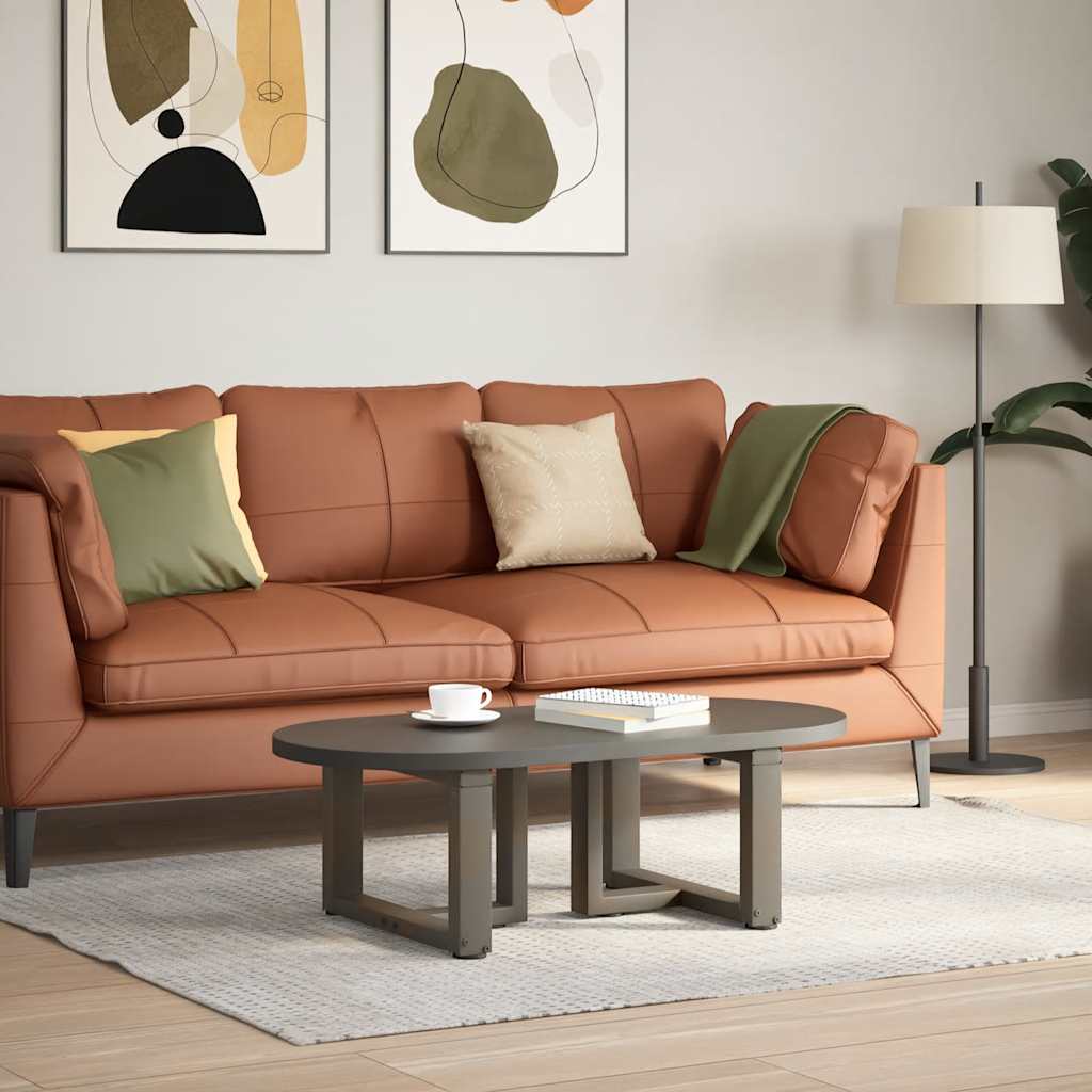 Pieds de table basse en T, 2 pièces, acier naturel, 50 x 25 x (30-31) cm