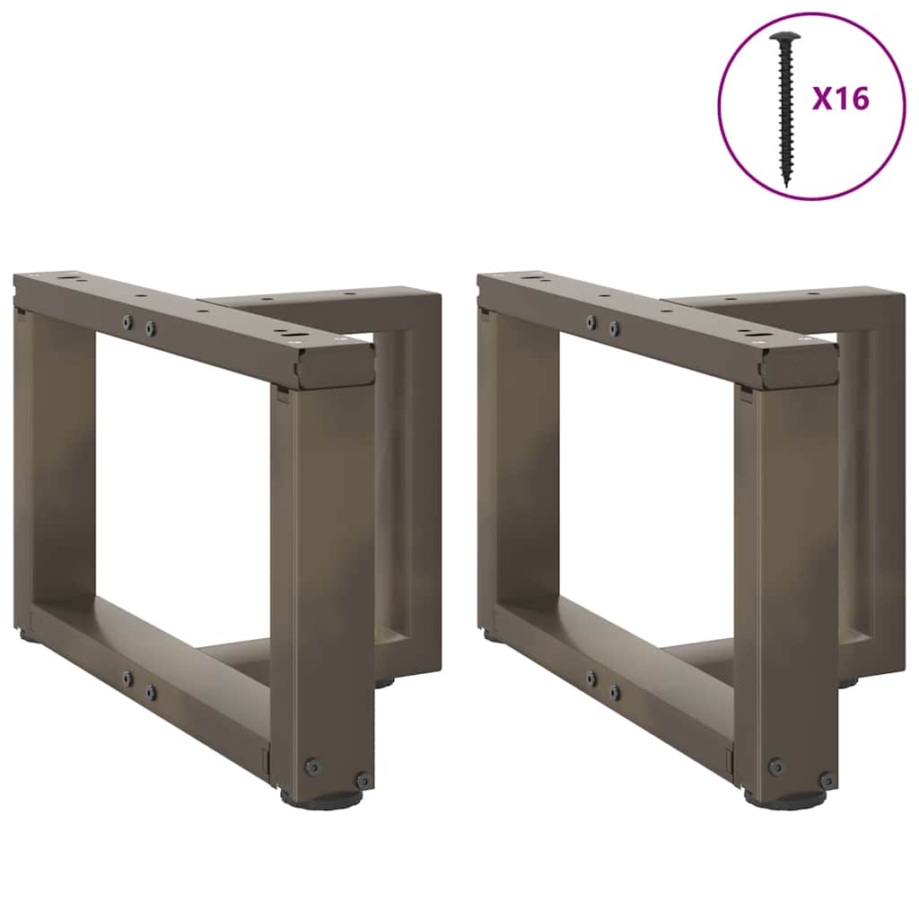 Pieds de table basse en T, 2 pièces, acier naturel, 50 x 25 x (30-31) cm