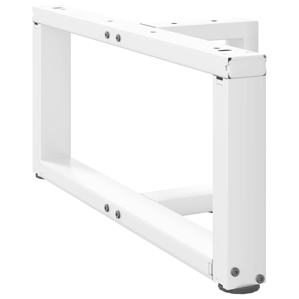 Pieds de table basse en T, 2 pièces, blanc, 70 x 25 x (30-31) cm, acier