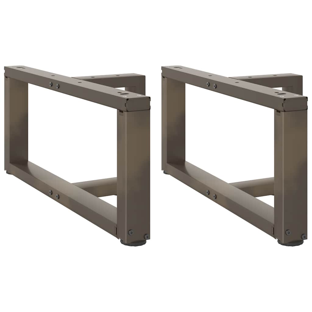 Pieds de table basse en T, 2 pièces, acier naturel, 70 x 25 x (30-31) cm
