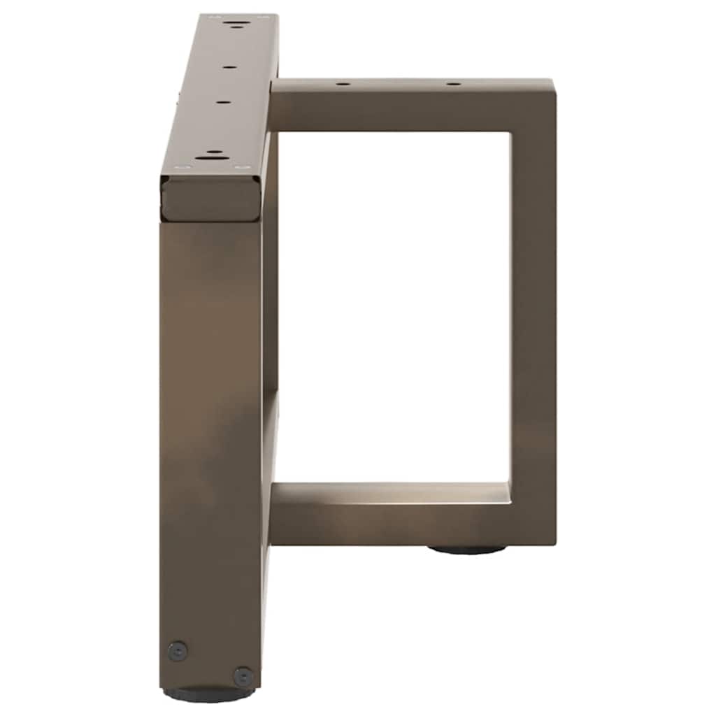 Pieds de table basse en T, 2 pièces, acier naturel, 70 x 25 x (30-31) cm