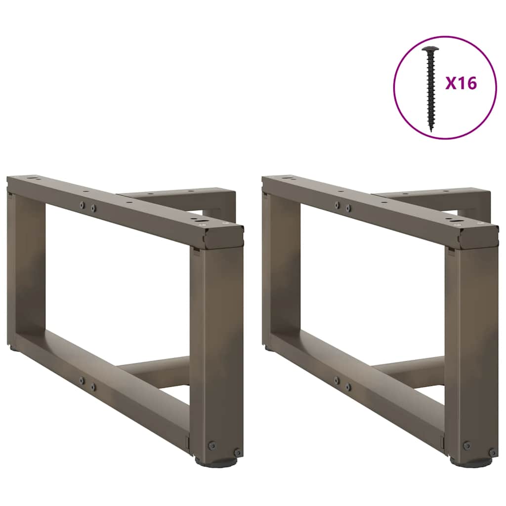 Pieds de table basse en T, 2 pièces, acier naturel, 70 x 25 x (30-31) cm