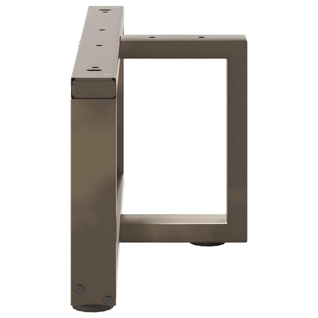 Pieds de table basse en T, 2 pièces, acier naturel, 70 x 25 x (30-31) cm