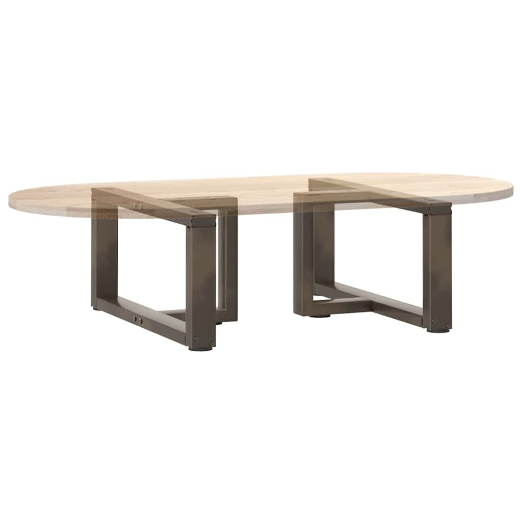 Pieds de table basse en T, 2 pièces, acier naturel, 70 x 25 x (30-31) cm