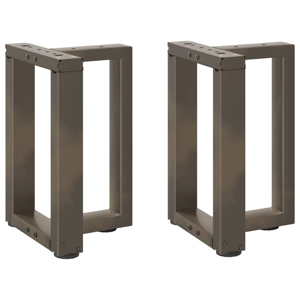 Pieds de table basse en T, 2 pièces, acier naturel, 38 x 25 x (42-43) cm