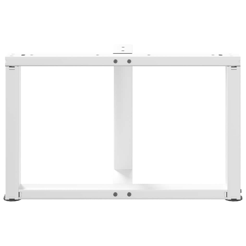 Pieds de table basse en T, 2 pièces, blanc, 60 x 25 x (42-43) cm, acier