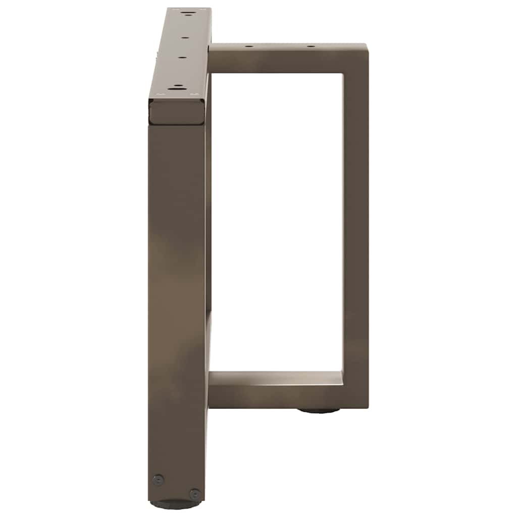 Pieds de table basse en T, 2 pièces, acier naturel, 60 x 25 x (42-43) cm
