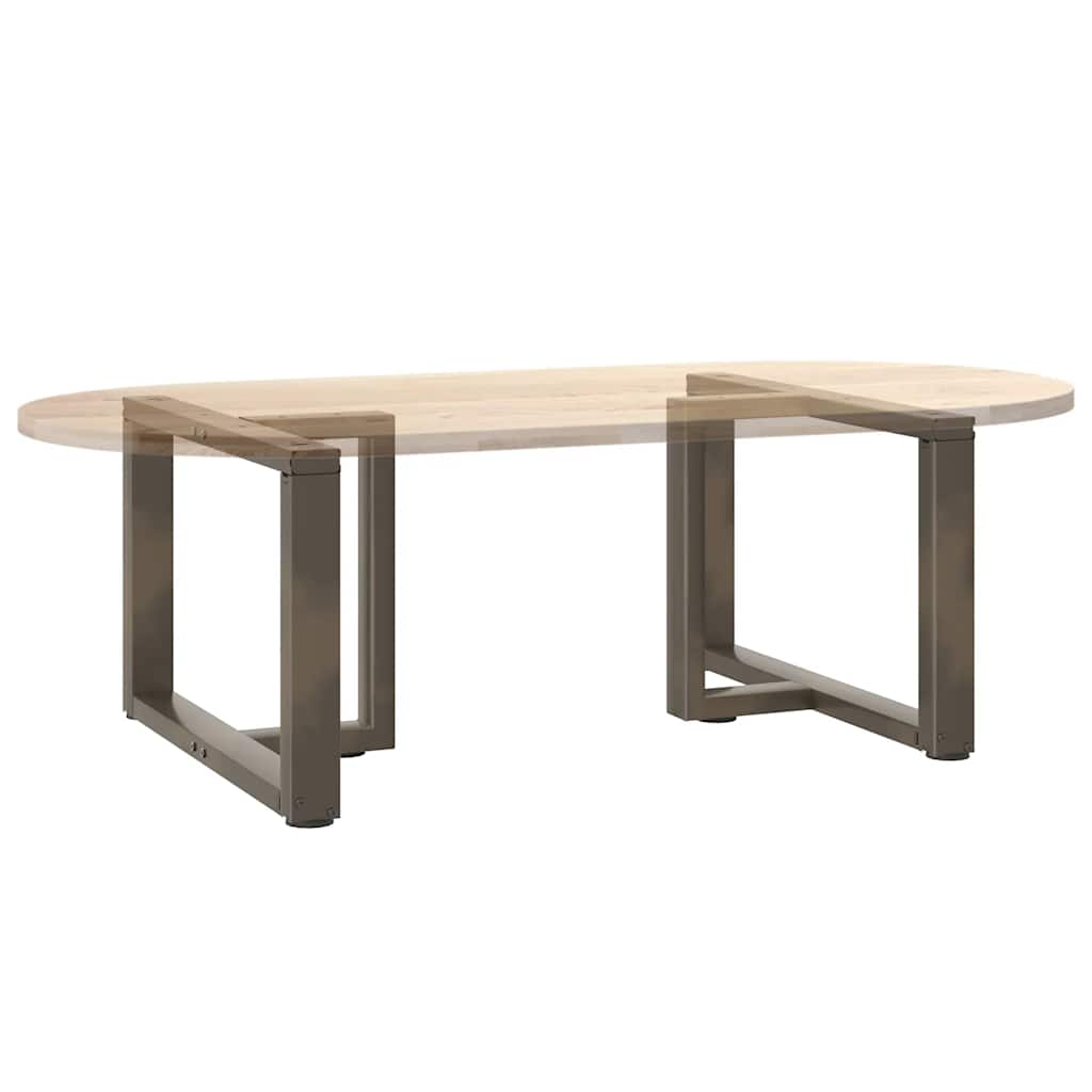Pieds de table basse en T, 2 pièces, acier naturel, 60 x 25 x (42-43) cm