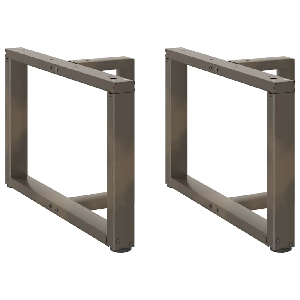 Pieds de table basse en T, 2 pièces, acier naturel, 70 x 25 x (42-43) cm