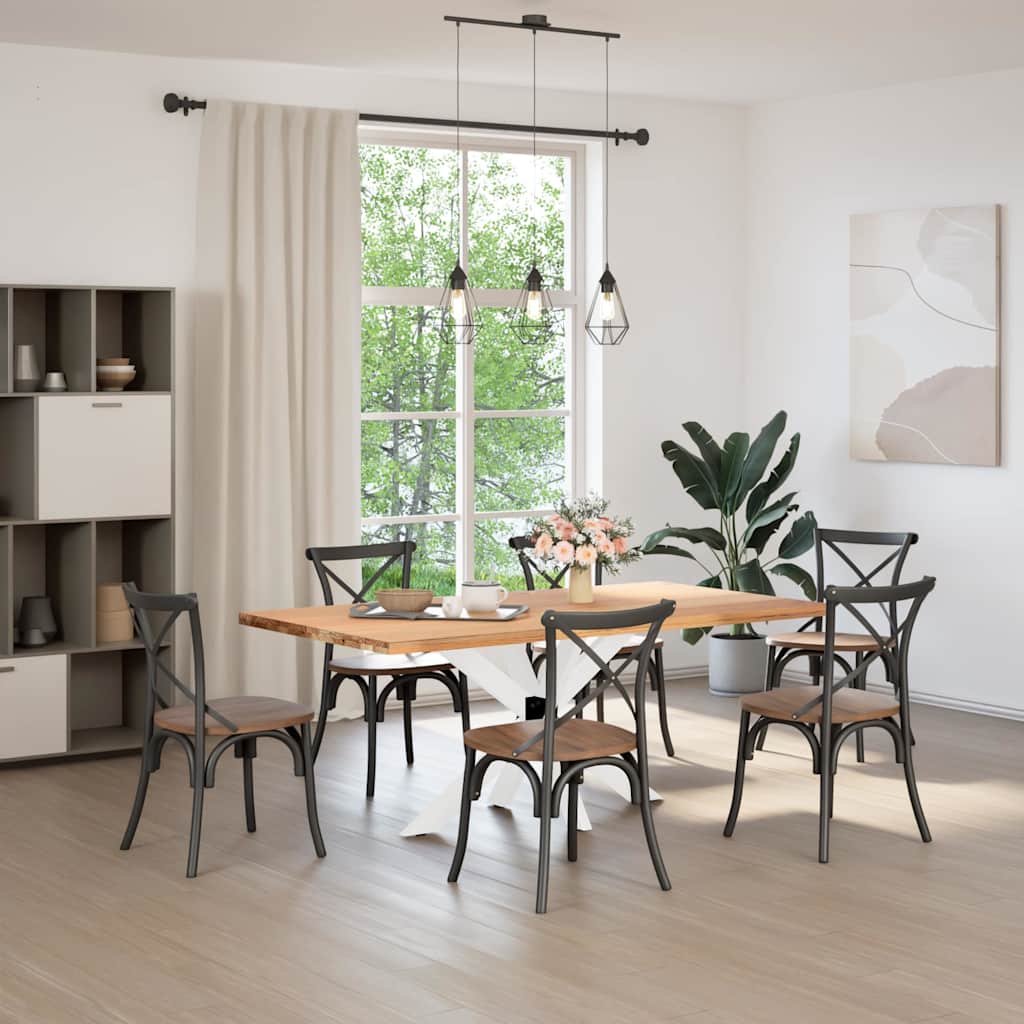 Pied de table à manger en forme d'araignée blanc 120x68x(72-73) cm acier
