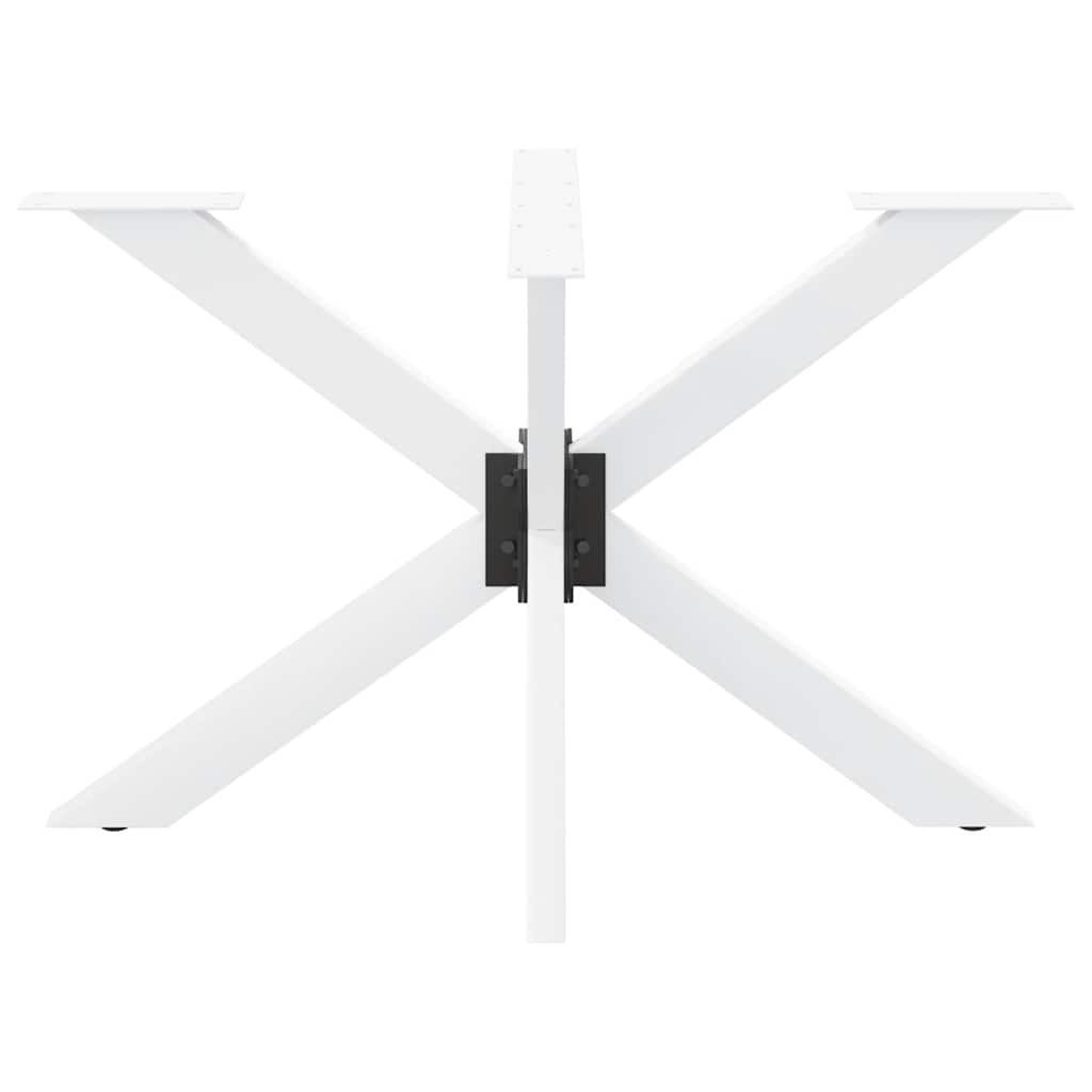 Pied de table à manger en forme d'araignée blanc 120x68x(72-73) cm acier