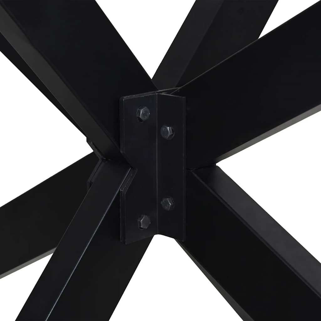 Pied de table à manger en forme d'araignée noir 85x85x(72-73) cm acier