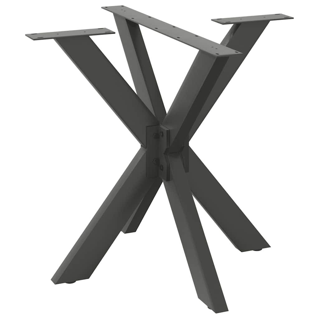 Pied de table à manger en forme d'araignée anthracite 85x85x(72-73) cm acier