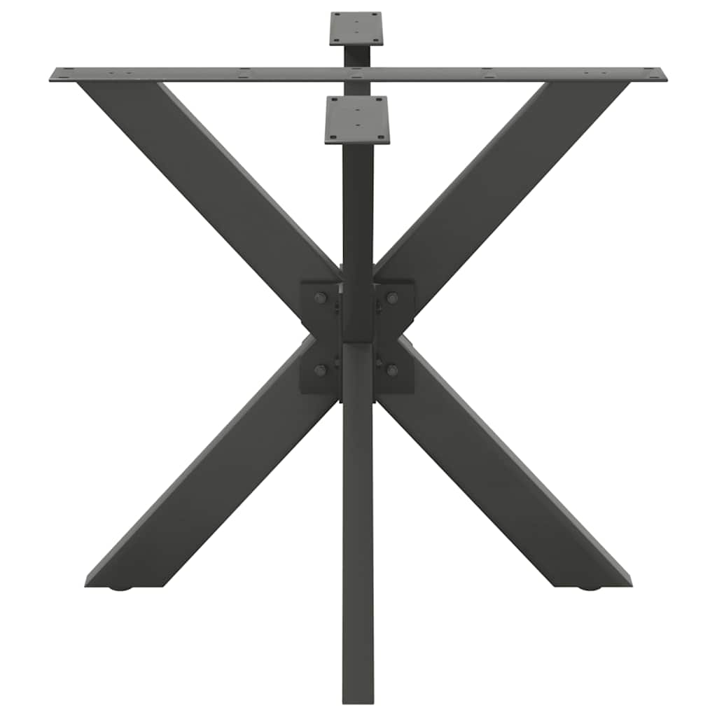 Pied de table à manger en forme d'araignée anthracite 85x85x(72-73) cm acier