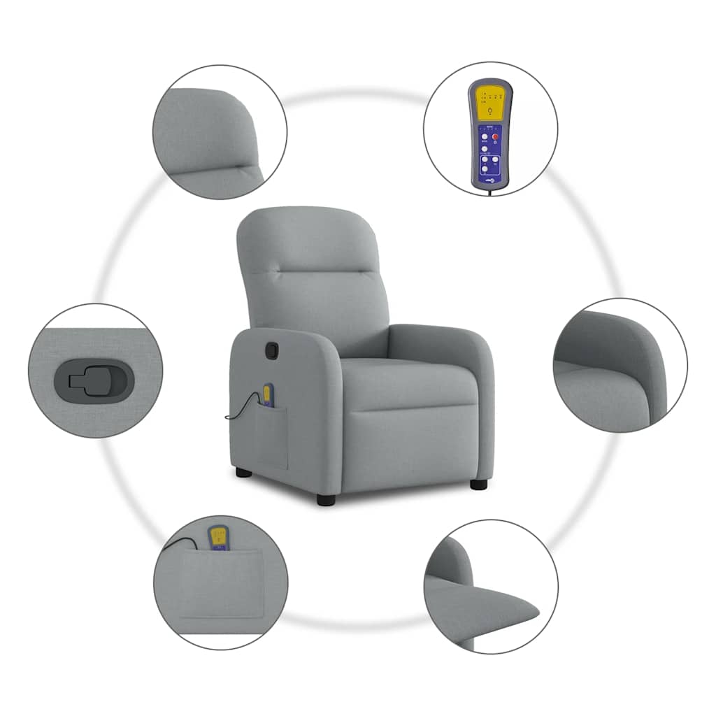 Fauteuil de massage tissu gris clair
