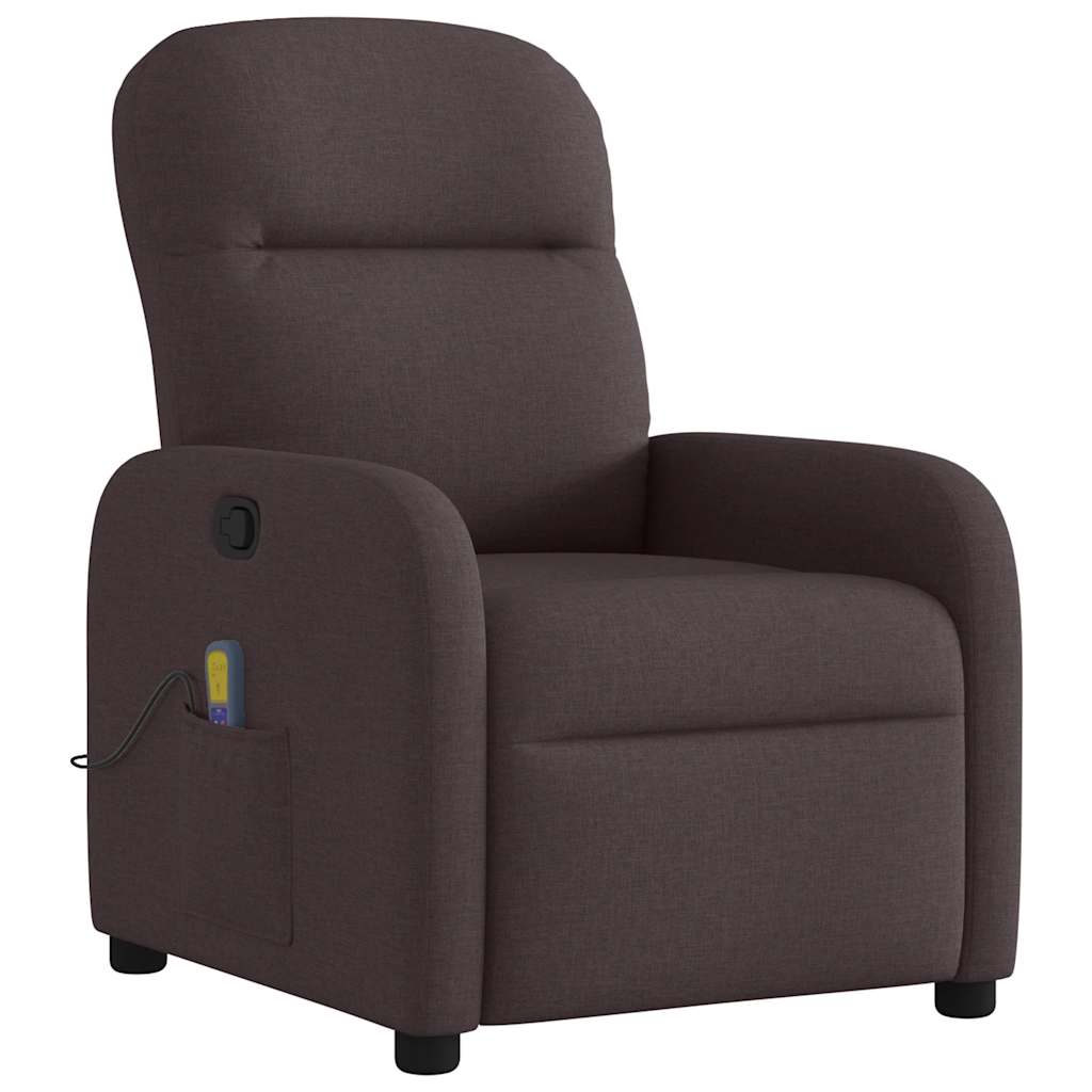 Fauteuil de massage tissu marron foncé