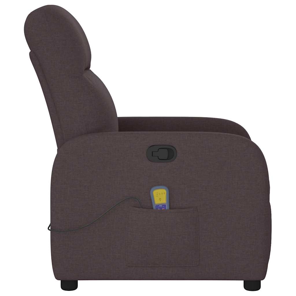 Fauteuil de massage tissu marron foncé