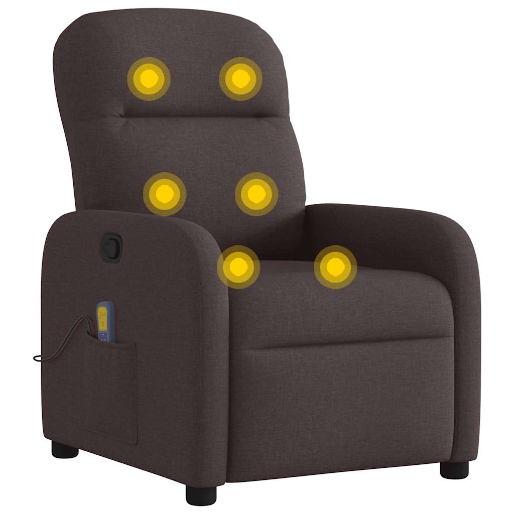 Fauteuil de massage tissu marron foncé