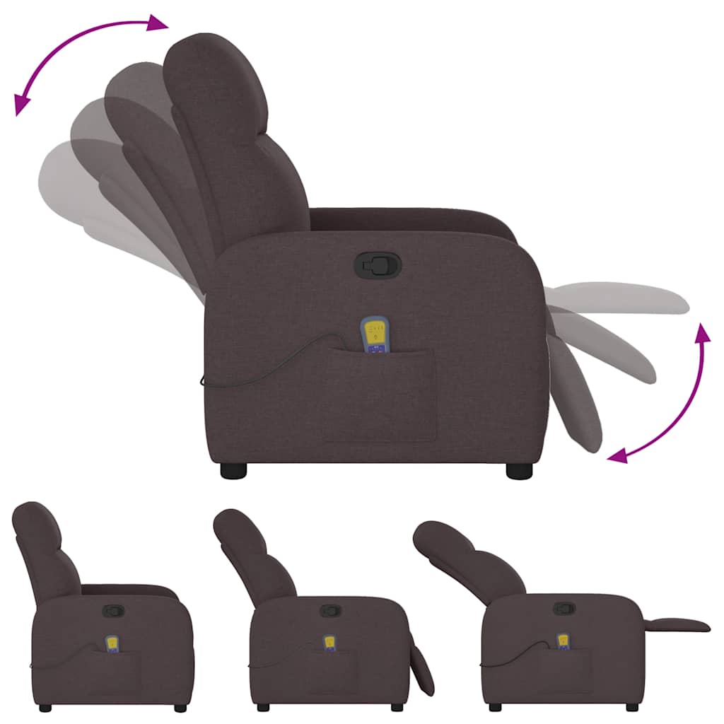 Fauteuil de massage tissu marron foncé
