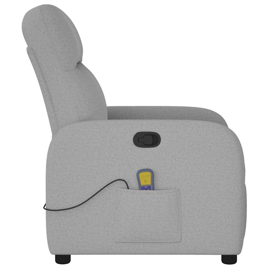 Fauteuil de massage en tissu gris nuage