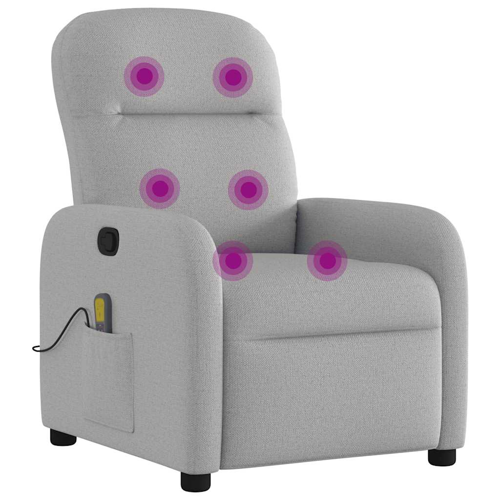 Fauteuil de massage en tissu gris nuage