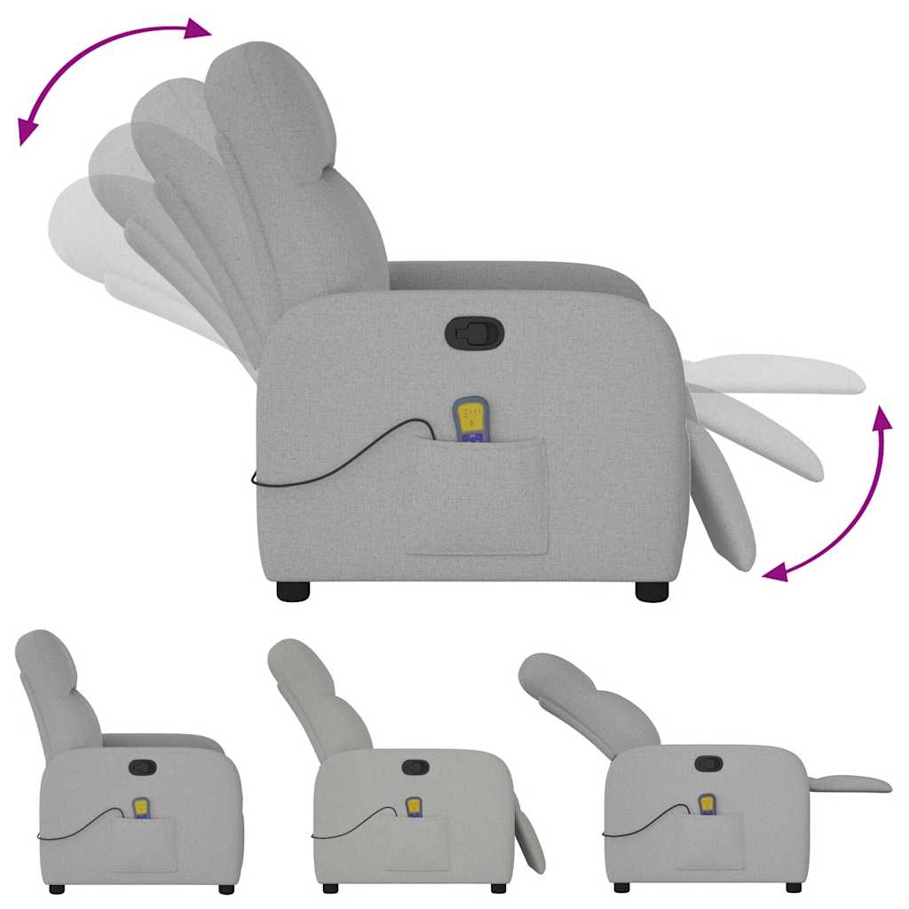 Fauteuil de massage en tissu gris nuage
