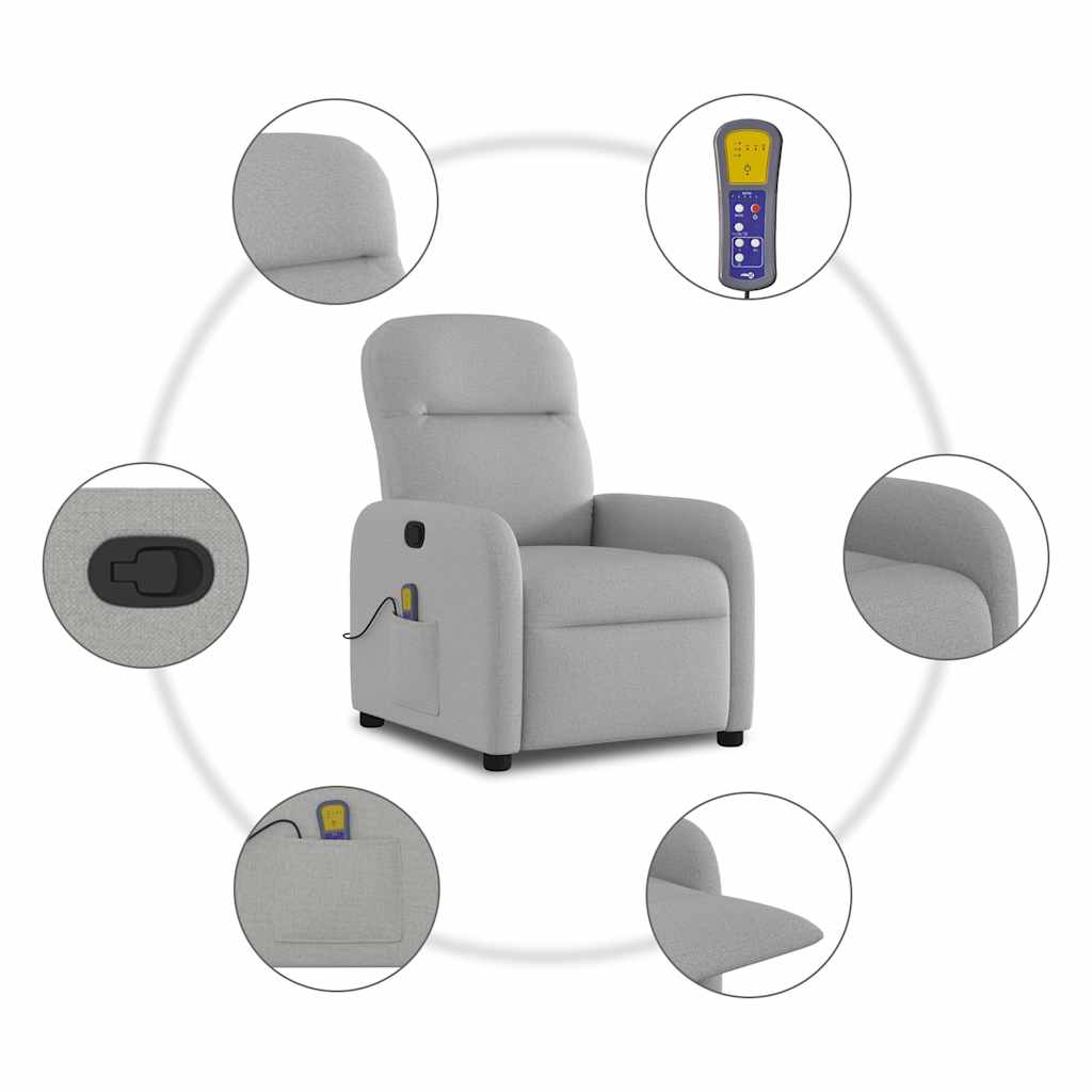 Fauteuil de massage en tissu gris nuage