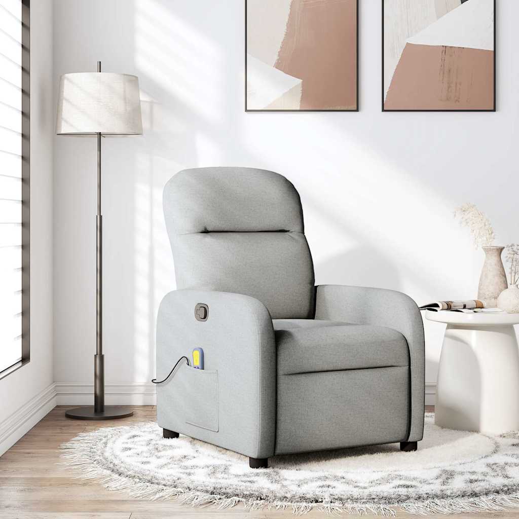 Fauteuil de massage en tissu gris nuage