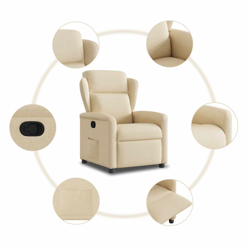 Relaxsessel Creme Stoff