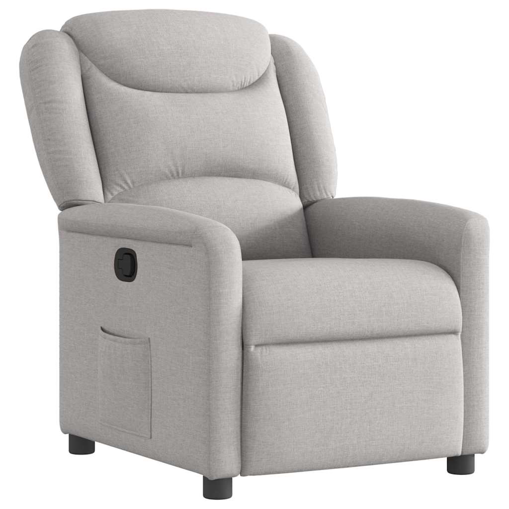 Fauteuil relax tissu gris nuage