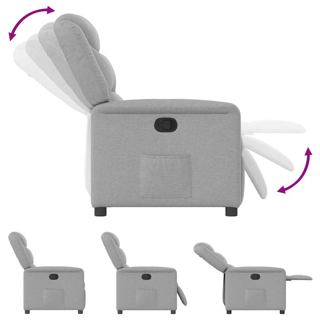 Fauteuil relax tissu gris nuage