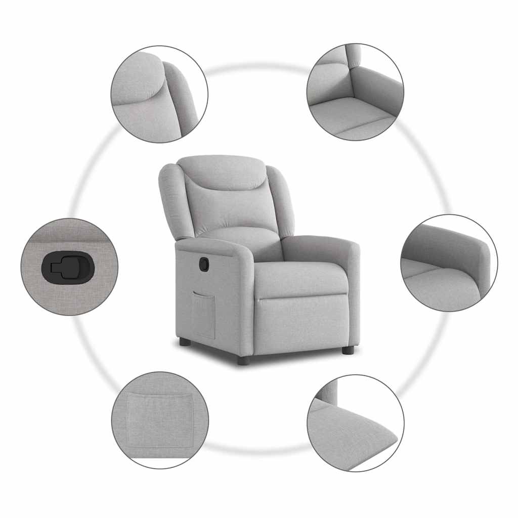 Fauteuil relax tissu gris nuage