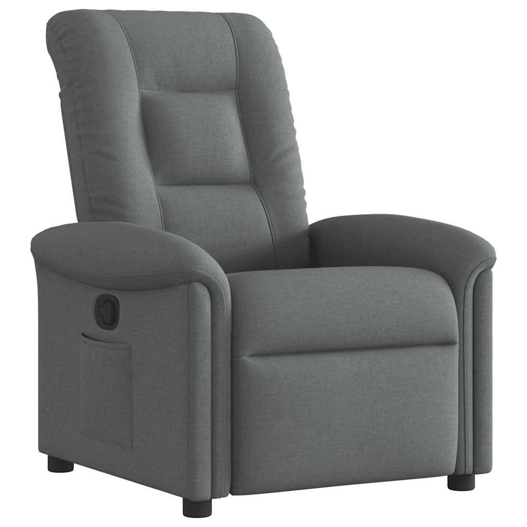 Fauteuil de relaxation tissu gris foncé