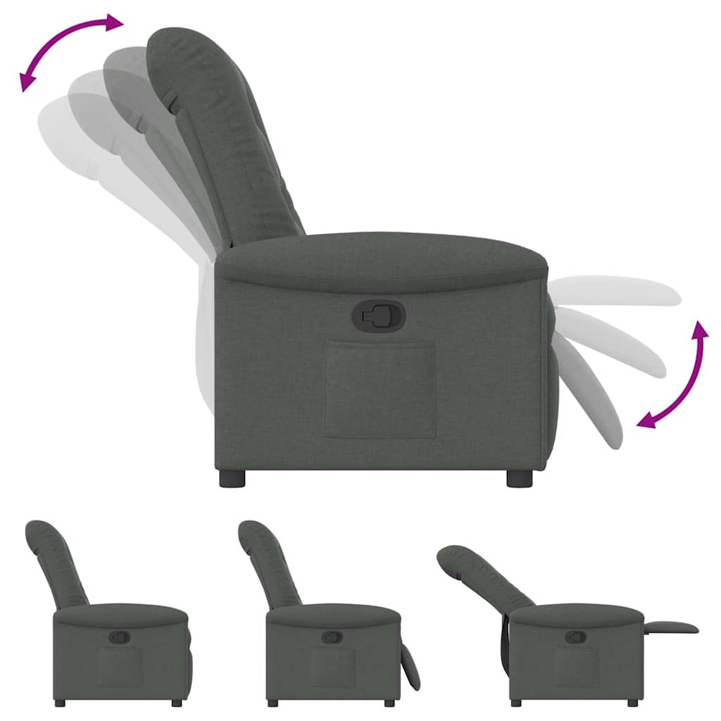 Fauteuil de relaxation tissu gris foncé